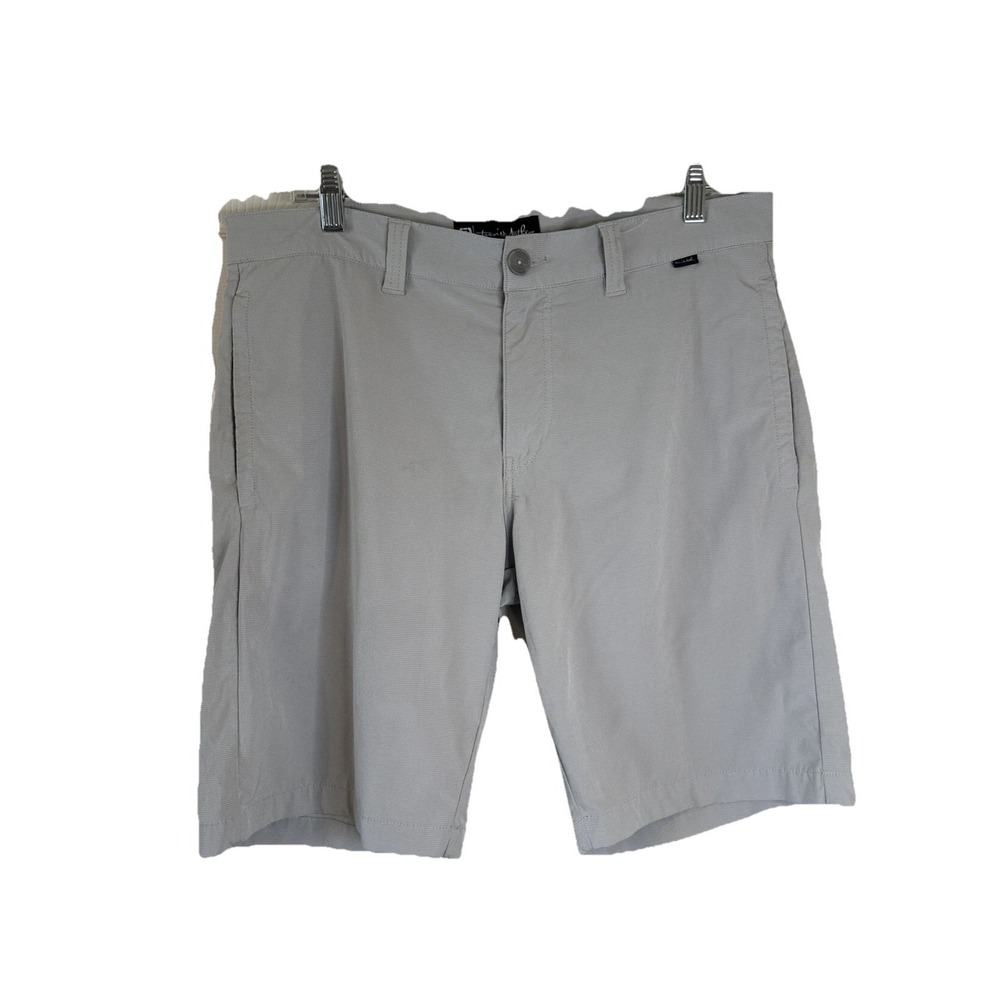 Travis Mathew Men's Gray‎ Light Stripe Golf Chino Shorts Size 34